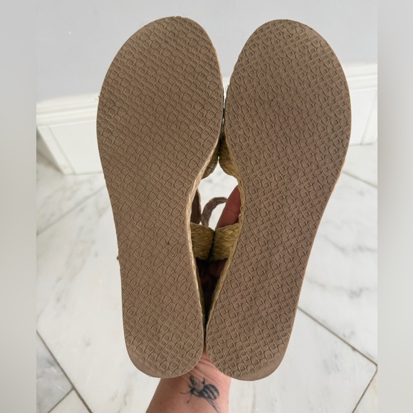 Dune London Euro 41 Straw Tan Natural Fiber Platform Ankle Wrap Sandals US Sz 10 - Picture 8 of 9